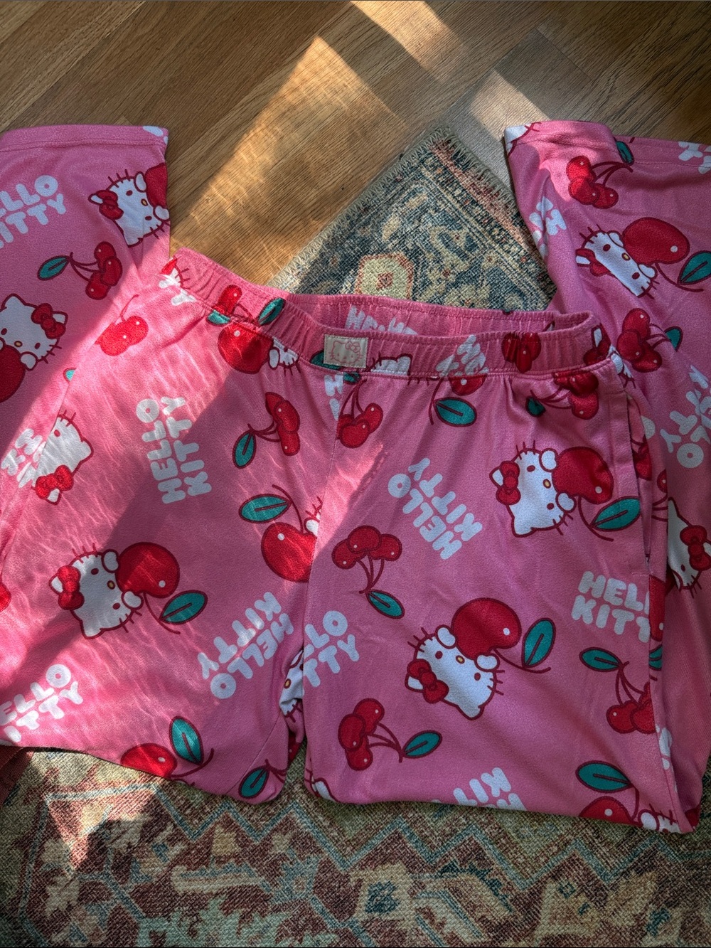 Hello Kitty Women’s Pink Cherry Print Pajama Pants